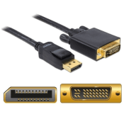 DisplayPort auf DVI-D -2M Premium Adapterkabel von Delock für Auflösungen bis zu FHD bei 60Hz